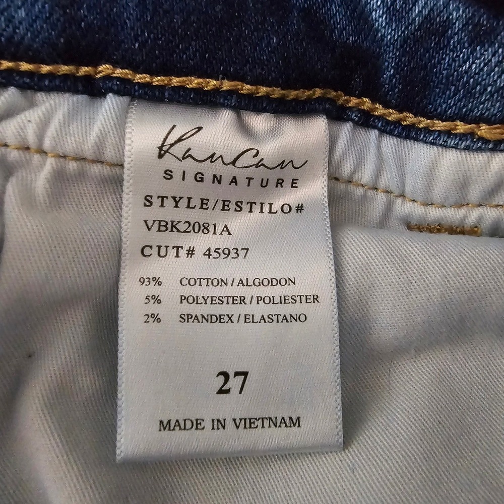 KanCan Signature Womens Distressed Mid Rise Ankle Skinny Jeans Blue 27 - Picture 5 of 8